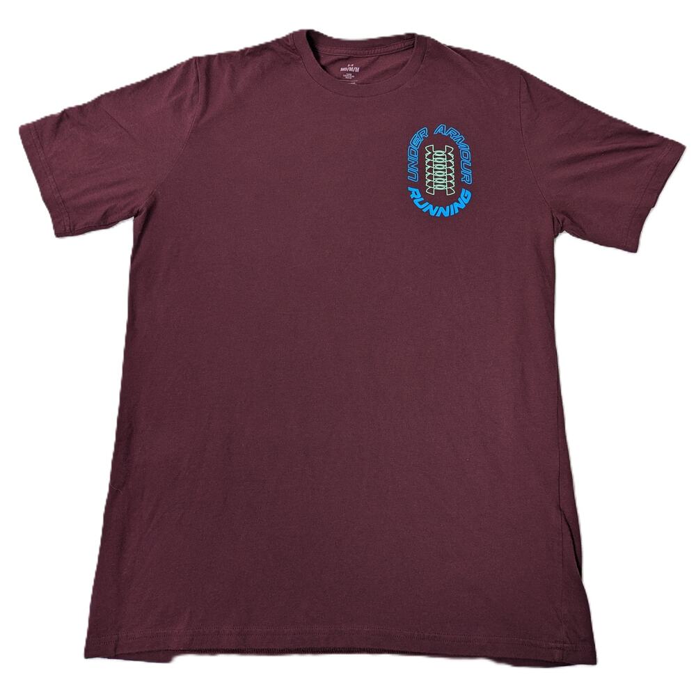 Men's Under Armour Running T-Shirt Maroon/Burgundy Size M